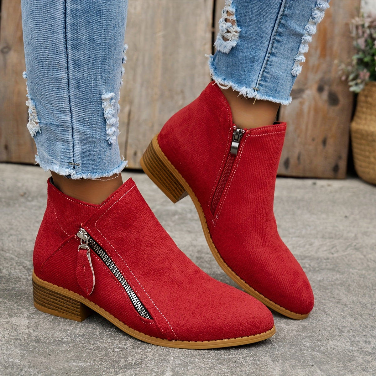 ELLA | SIDE ZIP ANKLE BOOTS