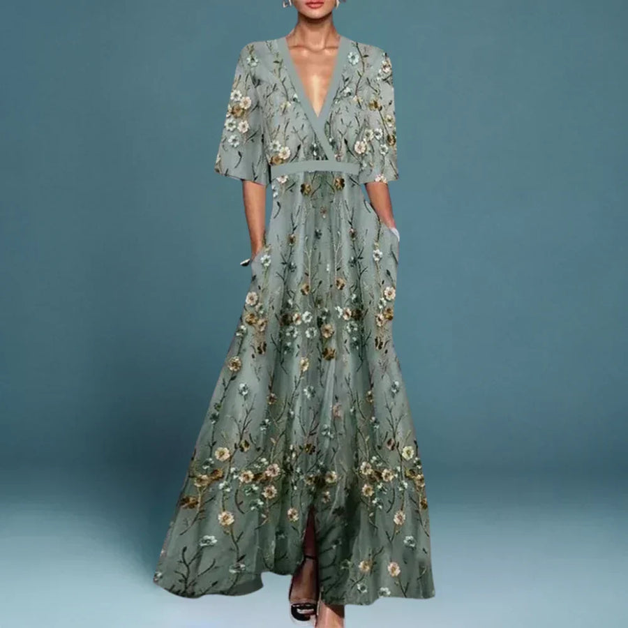 ADRIENNE | ELEGANT FLORAL MAXI DRESS