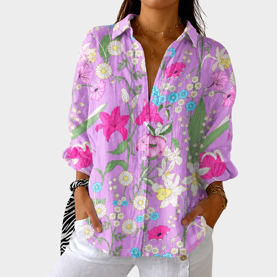 SARAH | LIGHTWEIGHT AND COLOURFUL BLOUSE WITH PRINT