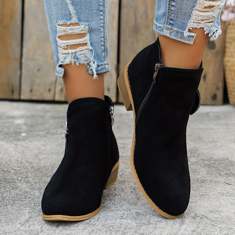 ELLA | SIDE ZIP ANKLE BOOTS