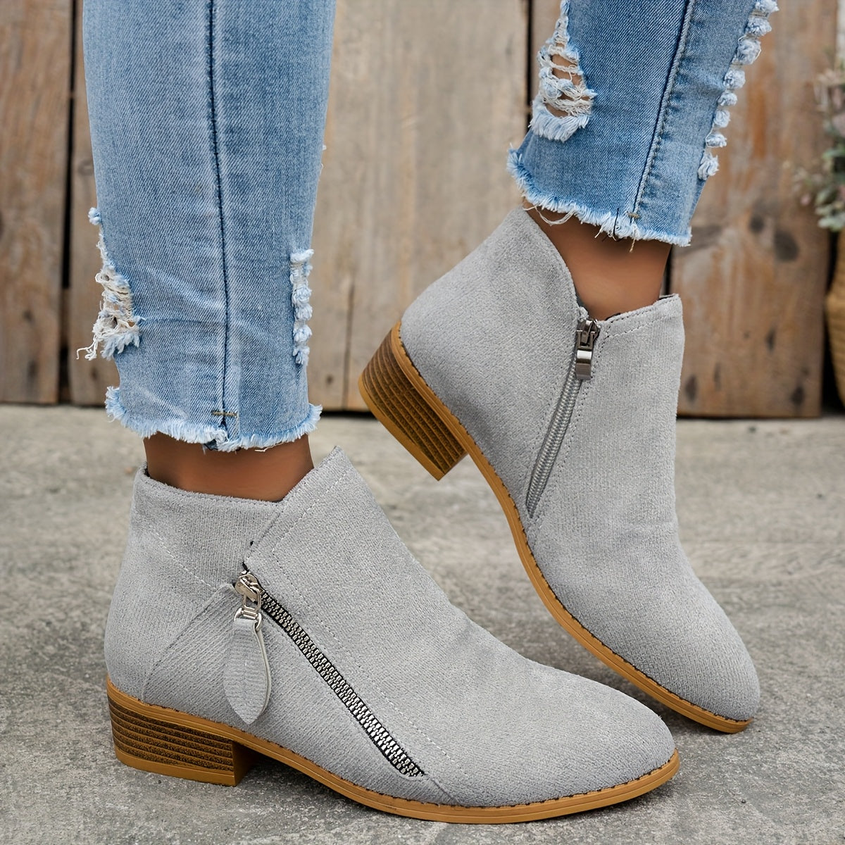 ELLA | SIDE ZIP ANKLE BOOTS