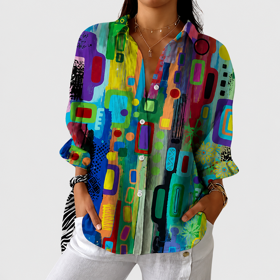 KINSLEY | LIGHTWEIGHT AND COLOURFUL PRINTED BLOUSE