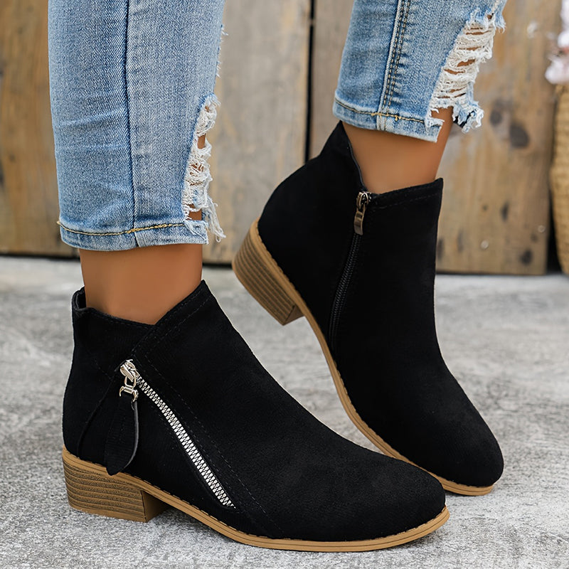 ELLA | SIDE ZIP ANKLE BOOTS