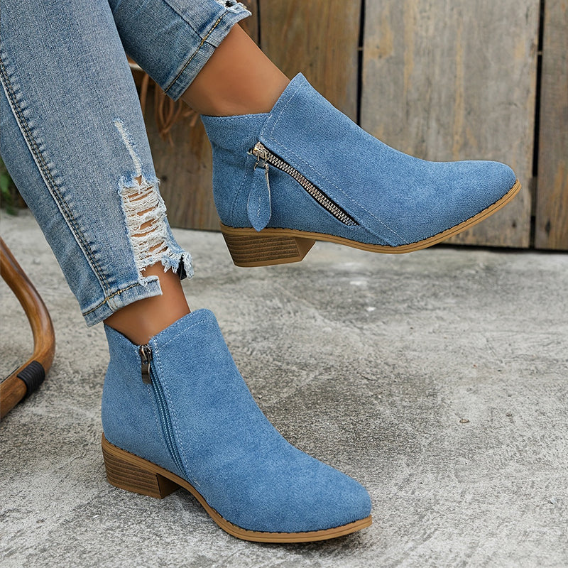 ELLA | SIDE ZIP ANKLE BOOTS