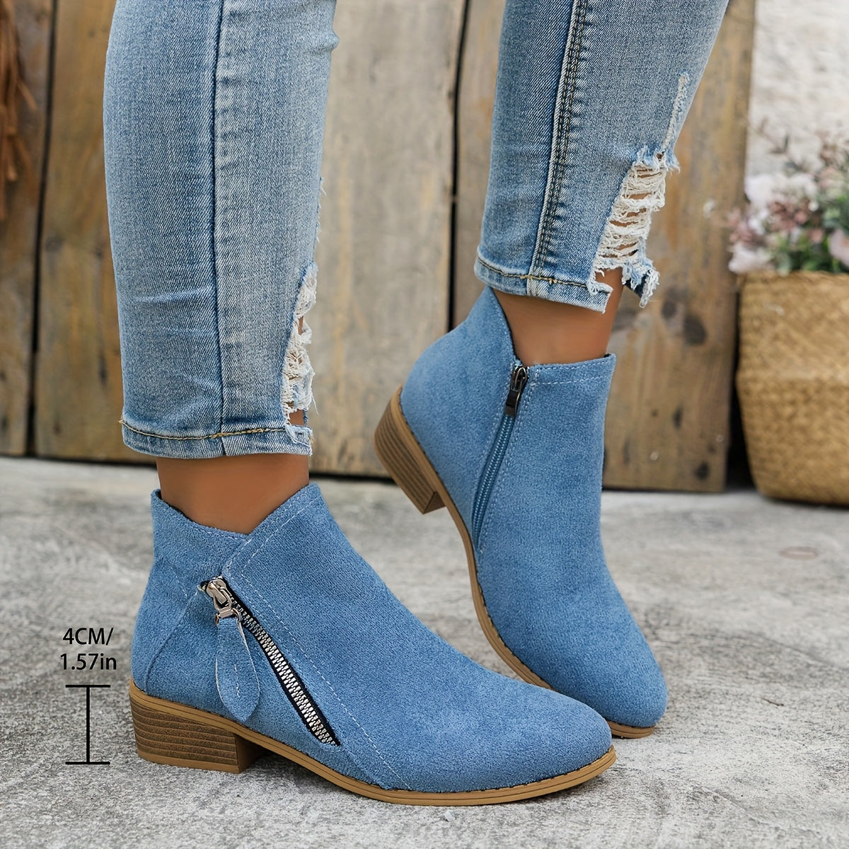ELLA | SIDE ZIP ANKLE BOOTS