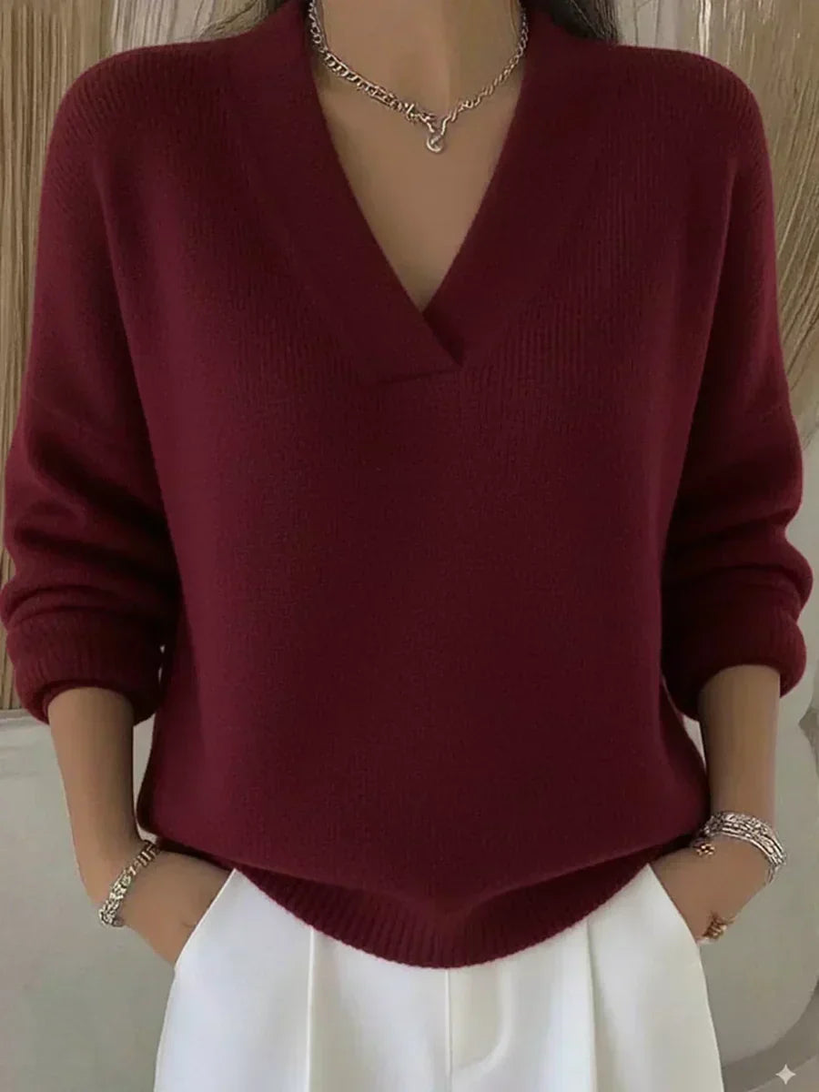 VIVELLE | RELAXED V-NECK JUMPER