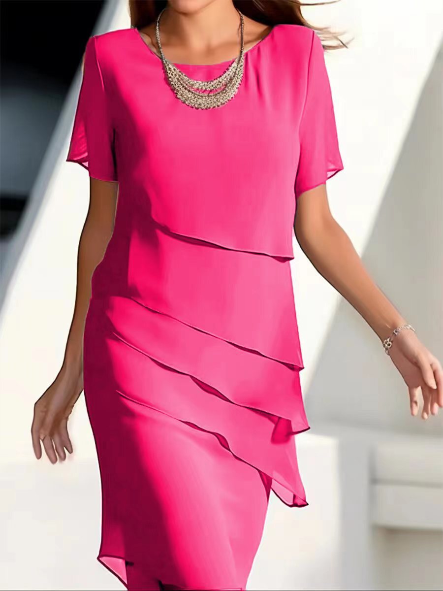 LINDA | ELEGANT COMFORT RUFFLE DRESS