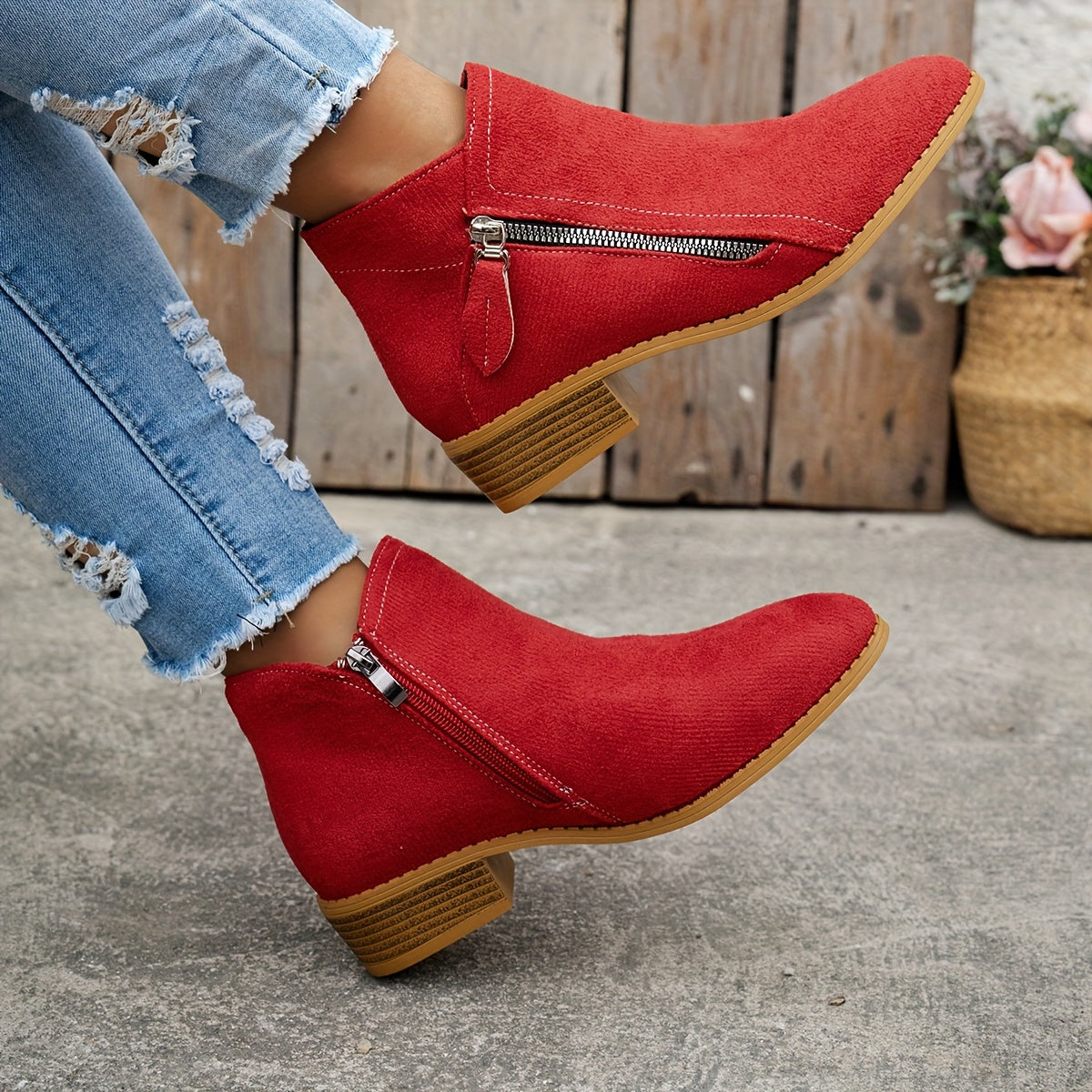 ELLA | SIDE ZIP ANKLE BOOTS