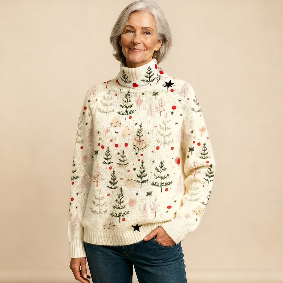 IVORY | CHRISTMAS KNIT TURTLENECK JUMPER