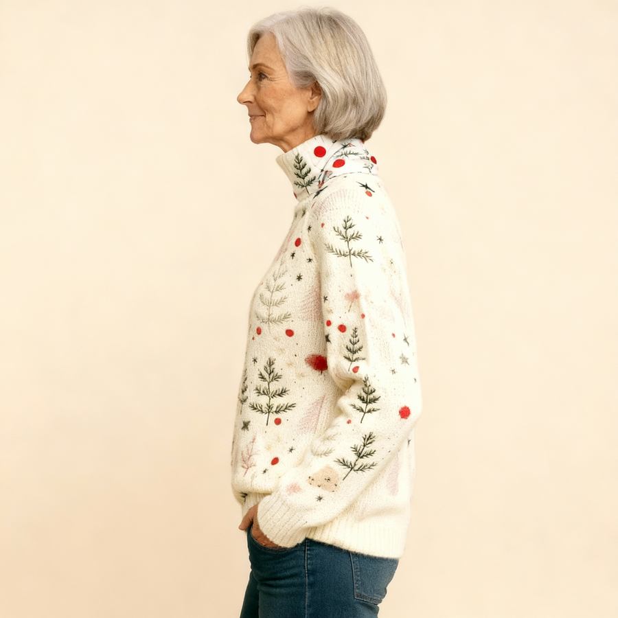 IVORY | CHRISTMAS KNIT TURTLENECK JUMPER
