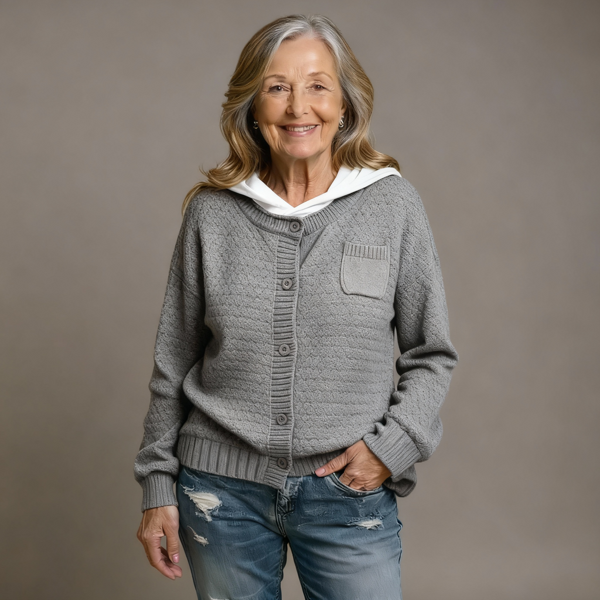 SELIORA | TEXTURED KNIT CARDIGAN