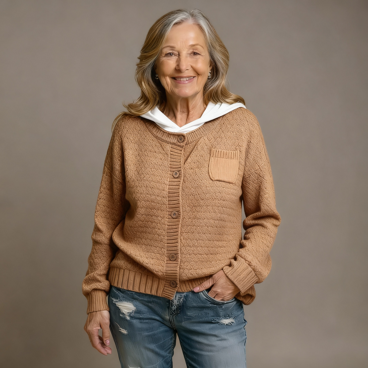 SELIORA | TEXTURED KNIT CARDIGAN
